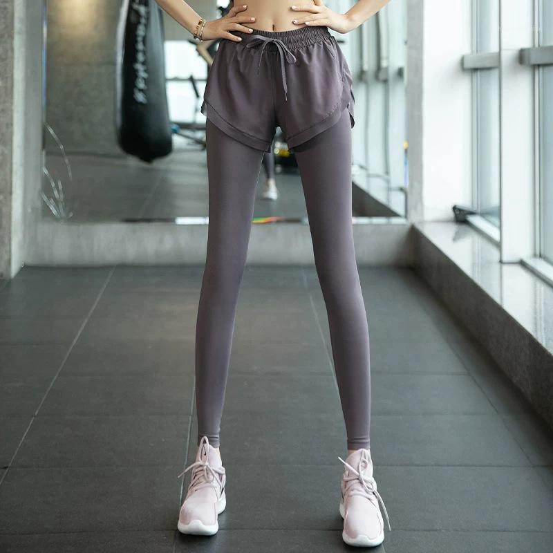 

Female Summer Thin Section Breathable Elasticity Large Size Mock Two-Piece Outer Wear Online Celebrity Training Run1, Purple