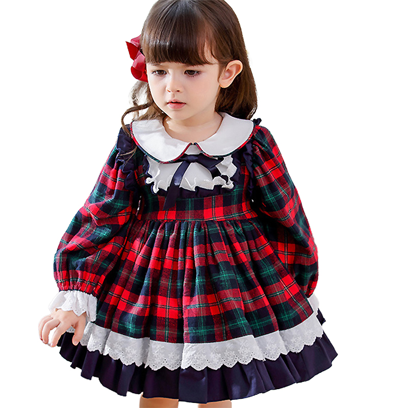 

Kids Dress for Girls Baby Lolita Party Dress for Kid Autumn Winter Wedding Dress Girl Ball Gown 2020 Plaid Bow Princess Vestidos, Girls dress