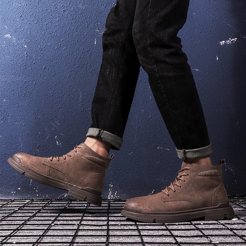 

man with leisure sneakers high footwear male mens hot top a shoe sneaker hombre black sale boots men outdoor fashion for sport, Dark brown