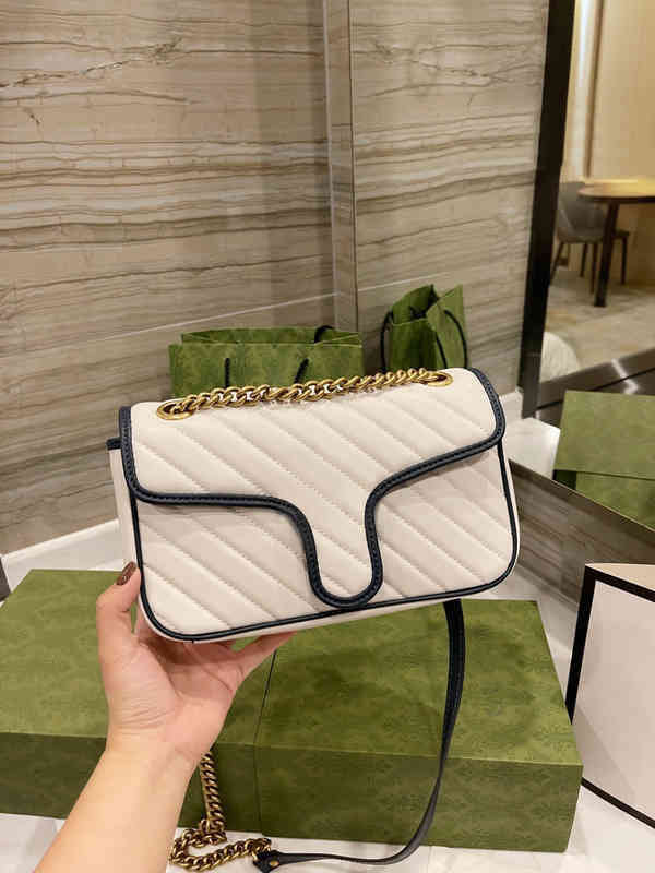 

Shoulder Bags Women Leather Shoppers Bucket Tote Designer Chain Handbags Clutch Flap Wallet Solid Hasp Newest Stripes Crossbody Luxury, Blue