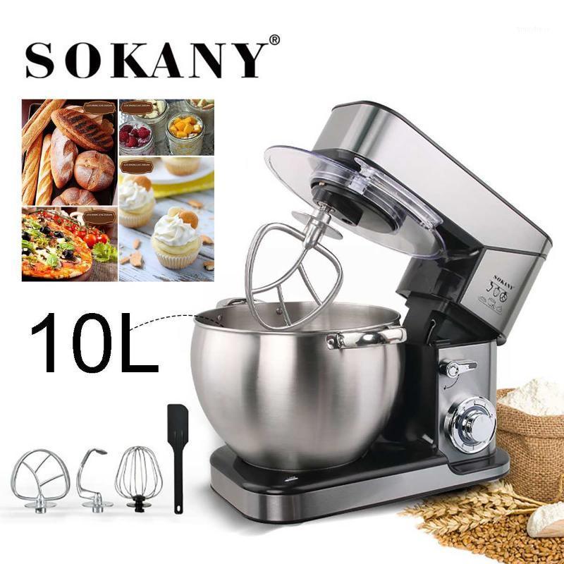 

10L 2000W,Stand Mixer,Stainless Steel Kneading Machine,Electric Mixer with Blender 2 Hook And Wire Whip, 6 Speed Mixer1