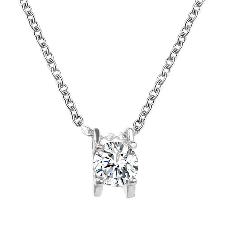 

Fashion 2020 Square Rhinestone Crystal Zircon Pendant Necklace Women Metal Chain Necklace Jewelry
