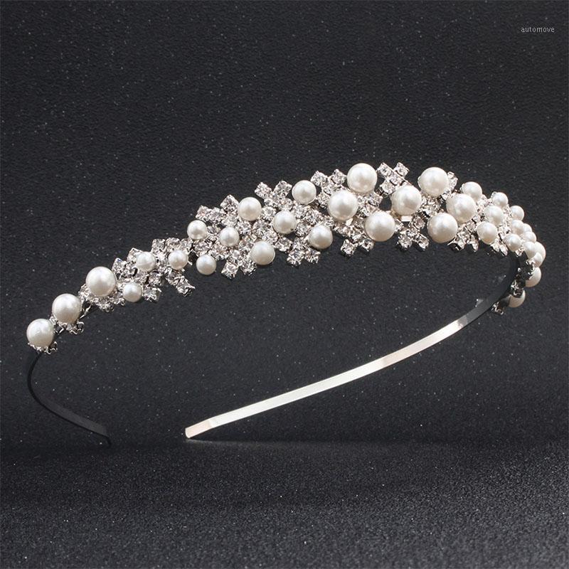 

Fashion Princess Rhine Stone Tiara Bridal Prom Crown Girl Elegant Hairbands Pearl Crystal Wedding Hair Jewelry Headband Gift1