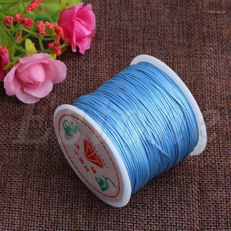 

Yarn 0.8mm Nylon Cord Thread Chinese Knot Macrame Rattail Bracelet Braided String 45M1, As shown