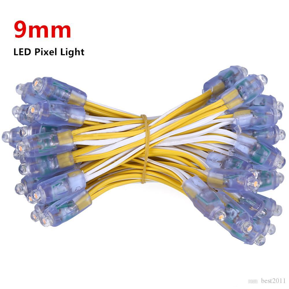 

50pcs string 9mm led pixel module string light DC5V IP65 waterproof channel letters led points light white red yellow blue green