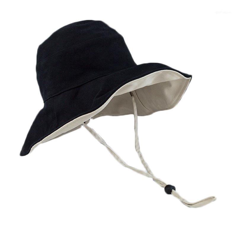 

Women's Double-Sided Hat Japanese Wild Spring and Summer Sun Hat1, Black