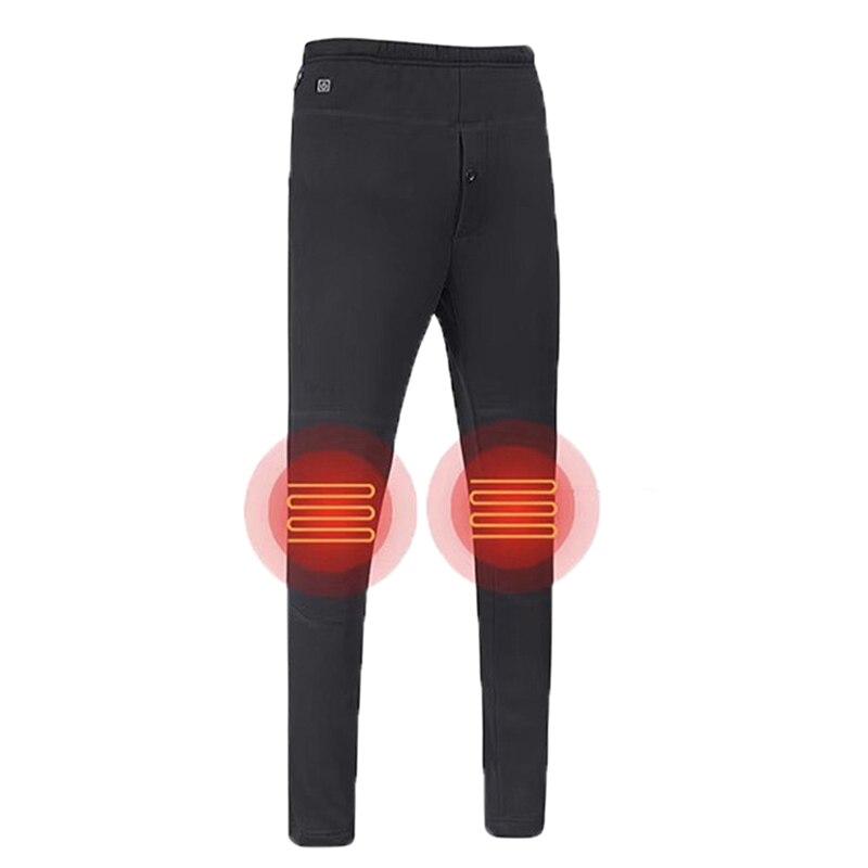 

Men's USB Heated Warm Pants Winter Washable Warm Tight Trousers Cold-Proof Outdoor Thermal Quick Heating Elastic Trousers, Black