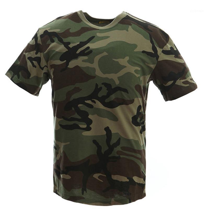

Camo T-shirts for Mens Army Training Outdoor Woodland Camo Short Sleeve Tee1, Army green