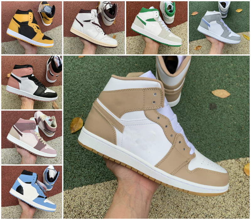 

2022 JUMPMAN 1 1s Basketball Shoes Mid Barely Orange High OG University Blue Hand Crafted Hyper Royal Seafoam Prototype Linen Tan Gum Mens trainers Womens sneakers, Bubble package bag