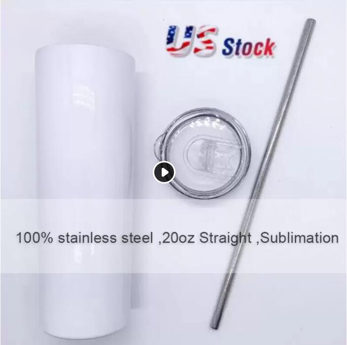

3 days delivery 20oz Sublimation Tumbler Glasses Blank Stainless Steel Tumblers DIY Straight Cups Vacuum Insulated 600ml Car Water Bottles Coffee Mugs GF1025