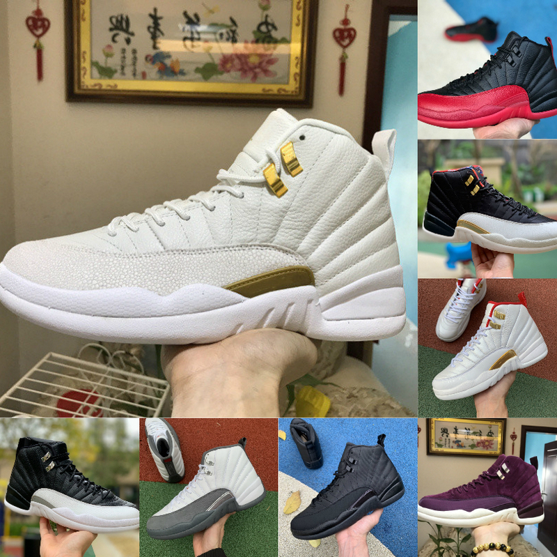 

OVO White University Gold 12 Basketball Shoes Indigo CNY Cherry 12s Reverse Fiba Flu Game Gym Red French Blue Playoff Mens Sneakers, E1007