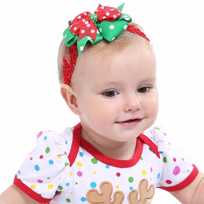 

Christmas Newborn Baby Headband Ribbon Girls Bow Hair AccessoriesToddler Infant Hairband Bows Tiara Red Green Turban Bandage1