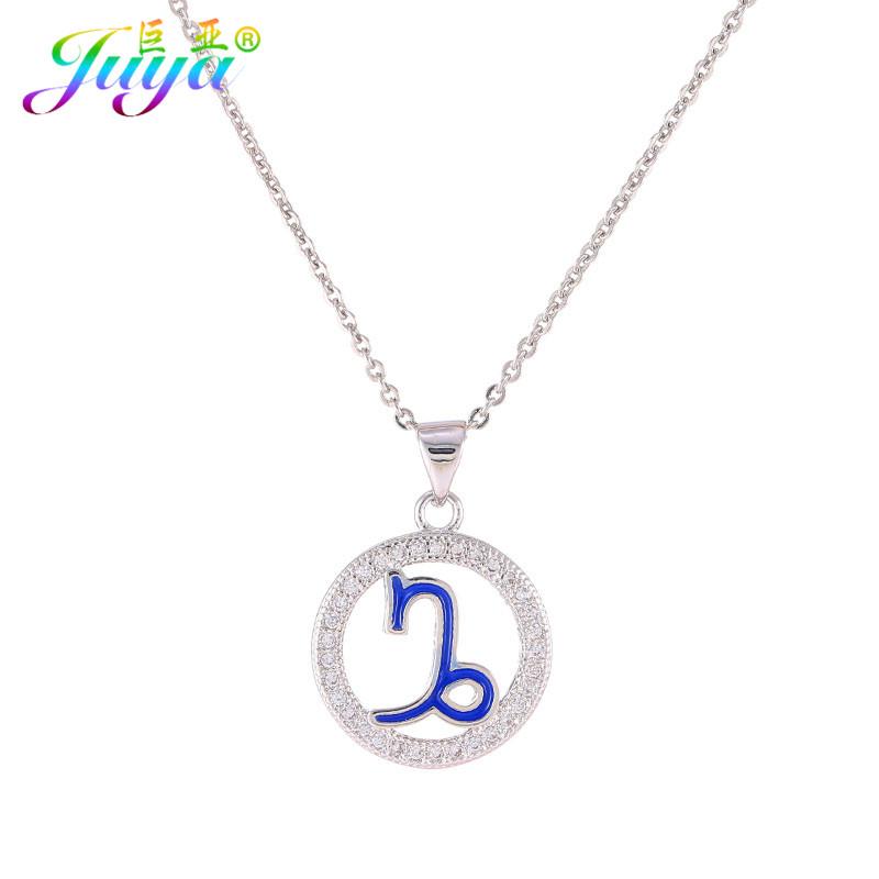 

Enamel Capricorn Symbol Suspensions Gold Chains Women Christmas Gift Necklace Zodiac Constellation Pendant Necklace