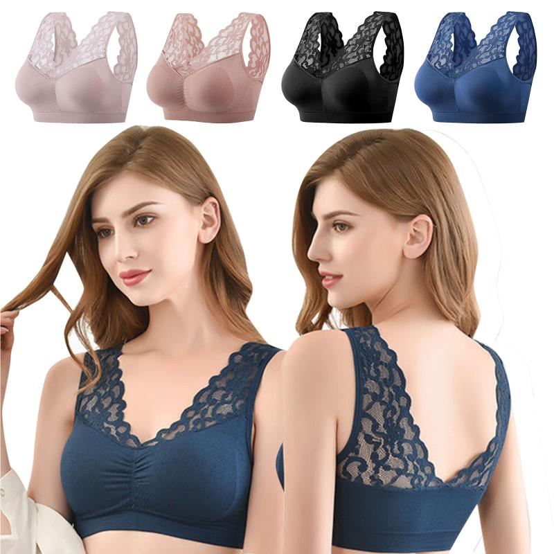 

Women's Unadjustable Sports Extra-Elastic Breathable Lace Trim Bra Workout Fitness Gym Bra Workout Yoga Top Sports Wear 127, Co