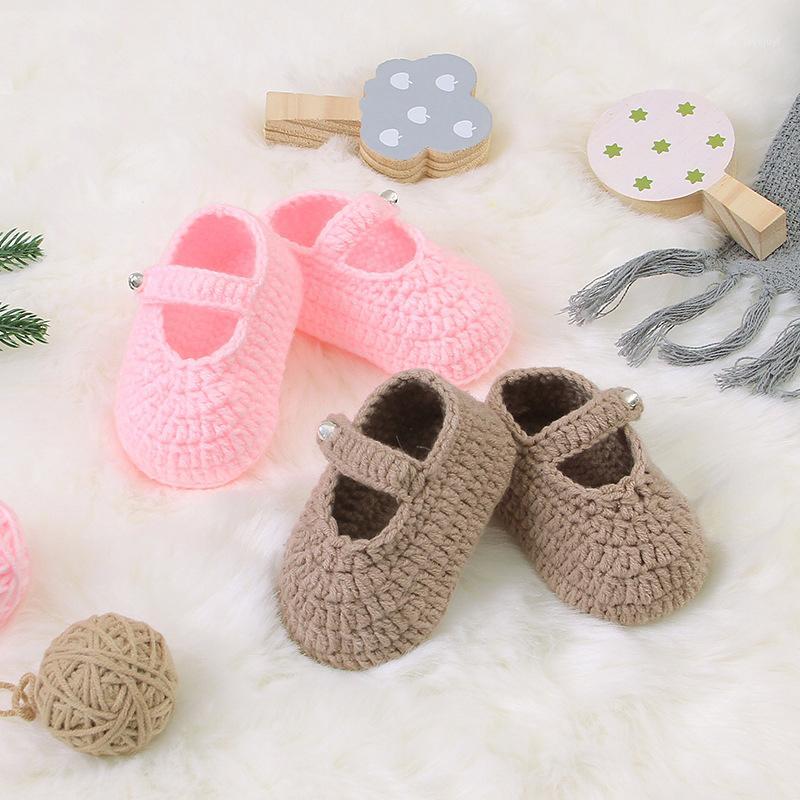 

2020 New Cute Hand Knitted Baby Knitted Shoes Sweater shoes Soft Bottom First Walkers Baby For Newborn -18 Months1, Pink