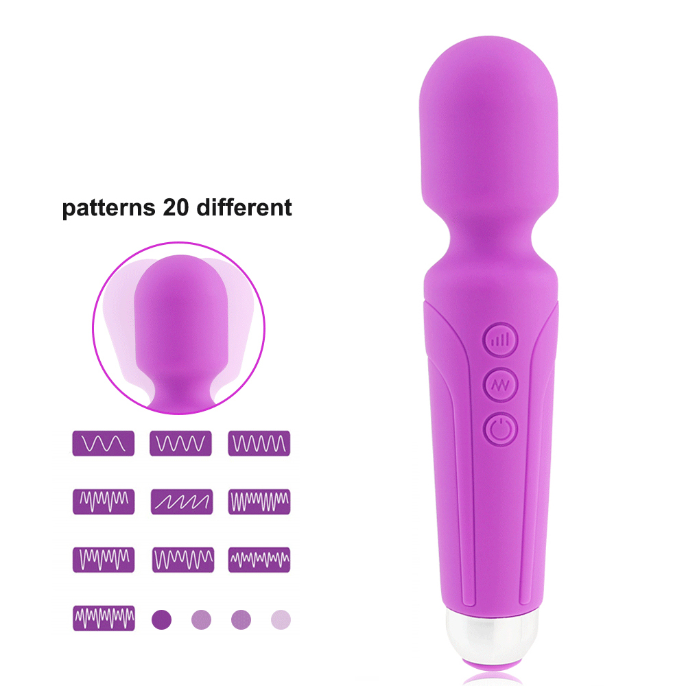 

Upgraded Powerful Vibrate Wand Massager Cordless, Rechargeable with 20 Magic Vibration Modes, Whisper Quiet Sex Toys for Women