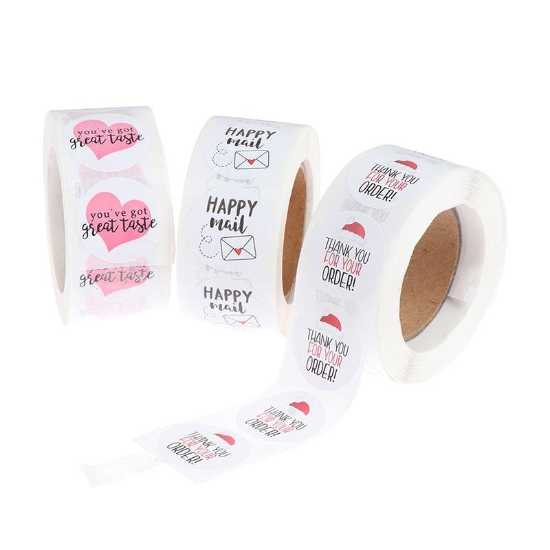 

2roll Round Thank You For Your Order Sticker White Labels Sticker Heart Thanks For Shopping Small Shop Local Handmade