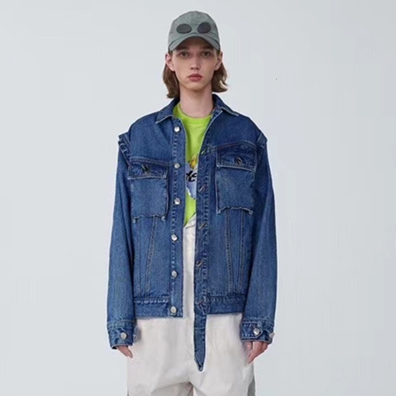 

2021 New Best Quality Denim Men Women 1:1 Ny Slim Adererror Cowboy Coat Ader Error Blue Jean Jacket B9dv