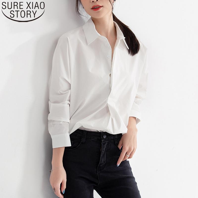 

Women's Blouses & Shirts 2022 Spring Autumn Office Lady Women White Long Sleeve And Chiffon Casual Shirt Plus Size Loose Blouse Tops 10239