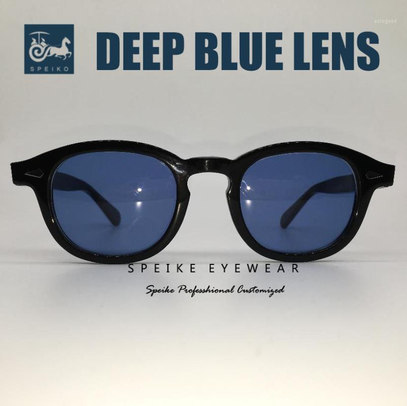 

Sunglasses SPEIKE Customized Vintage Blue Lenses Johnny Depp Lemtosh Style Retro Porlarized Glasses Can Be Myopia Sunglasses1