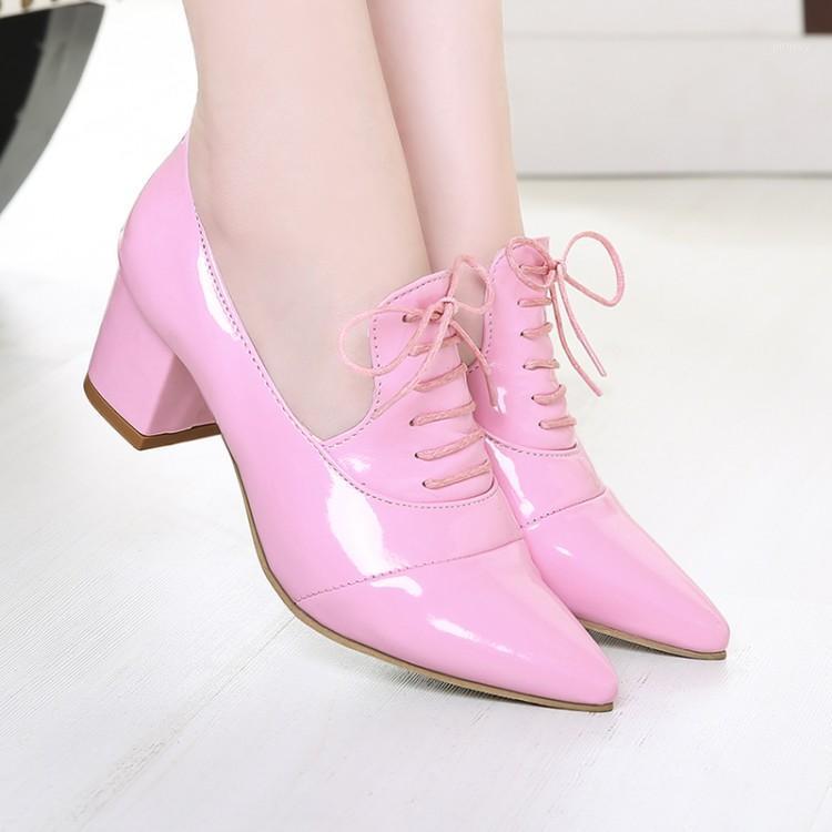 

Oversized Ladies high heels women shoes woman pumps Pointed Rough heeled high heeled single shoes1, Black