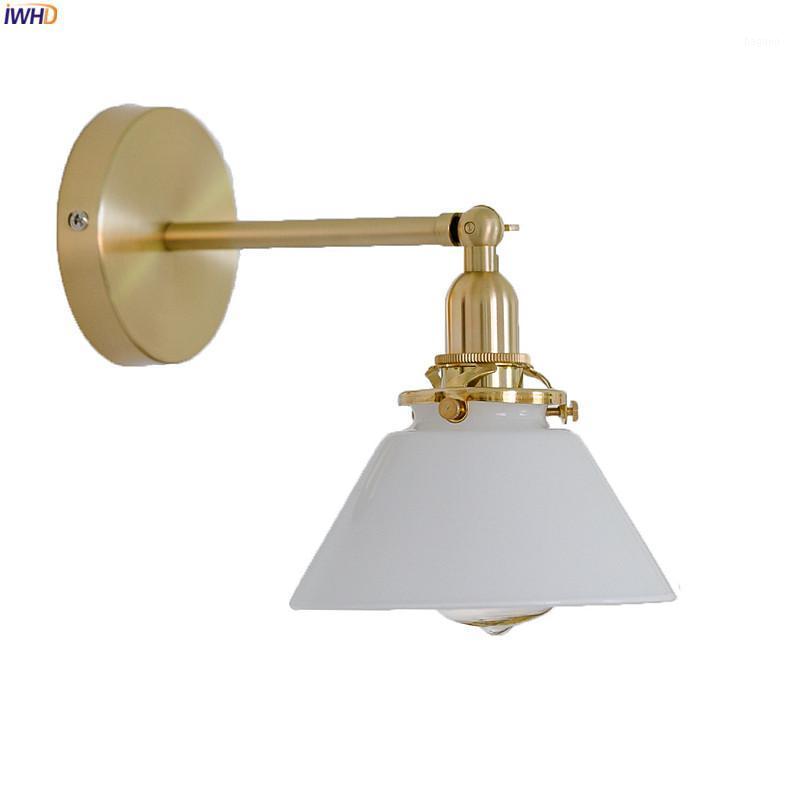 

IWHD Nordic Glass Copper LED Wall Lamp Home Lighting Bathroom Mirror Light Edison Retro Vintage LED Wall Lights Fixtures Sconces1