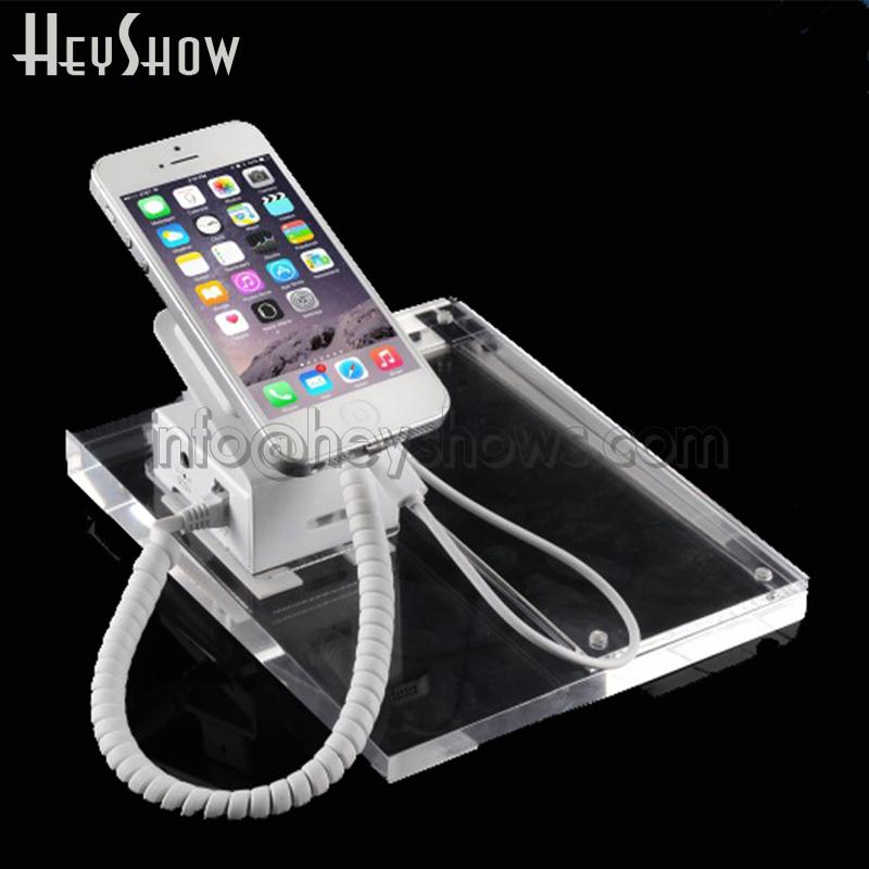 

10pcs Mobile Acrylic Phone Security Display Stand Chargeable Cellphone Burglar Alarm Holder Rack With Cable And Remote Control