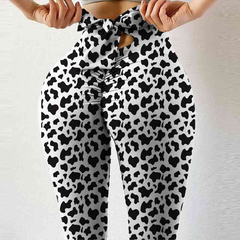 

women printing leggings push up high waist stretch strethcy leggings sport women fitness bow seamless leggins mujer, Black