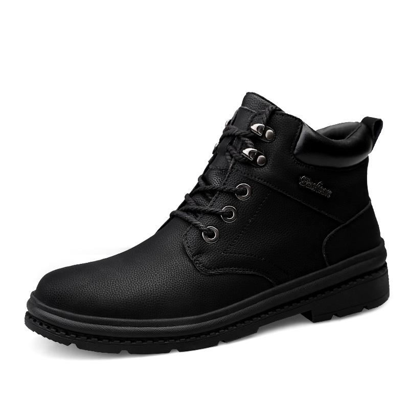 

2020 New Men Boots For Boots Male Shoes Adult Motocycle Warm Ankle Winter Shoes Men Plus Size 38-47, Black