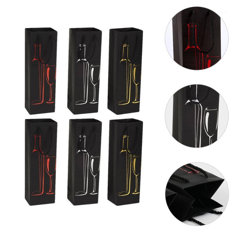 

Storage Bags 6pcs Champagne Red Gift Paper Thickened Tote