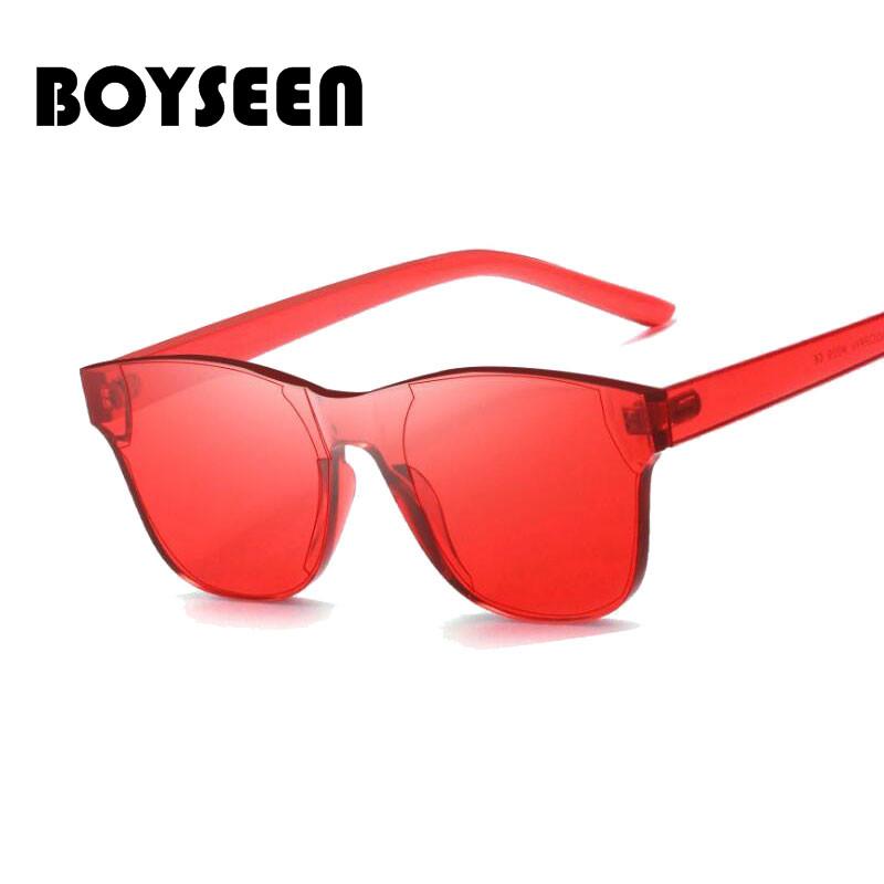 

BOYSEEN Summer Women Rimless Sunglasses Transparent Shades Sun Glasses Female Cool Candy Color UV400 Eyewear 009