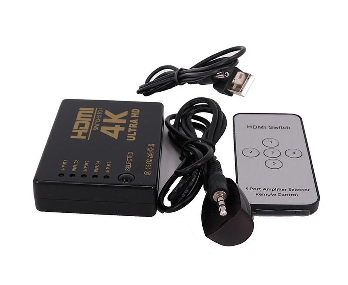 

4K Splitter Switch Adapter 5 Port Cable HUB Ultra HD HDCP 3D HDR Selector