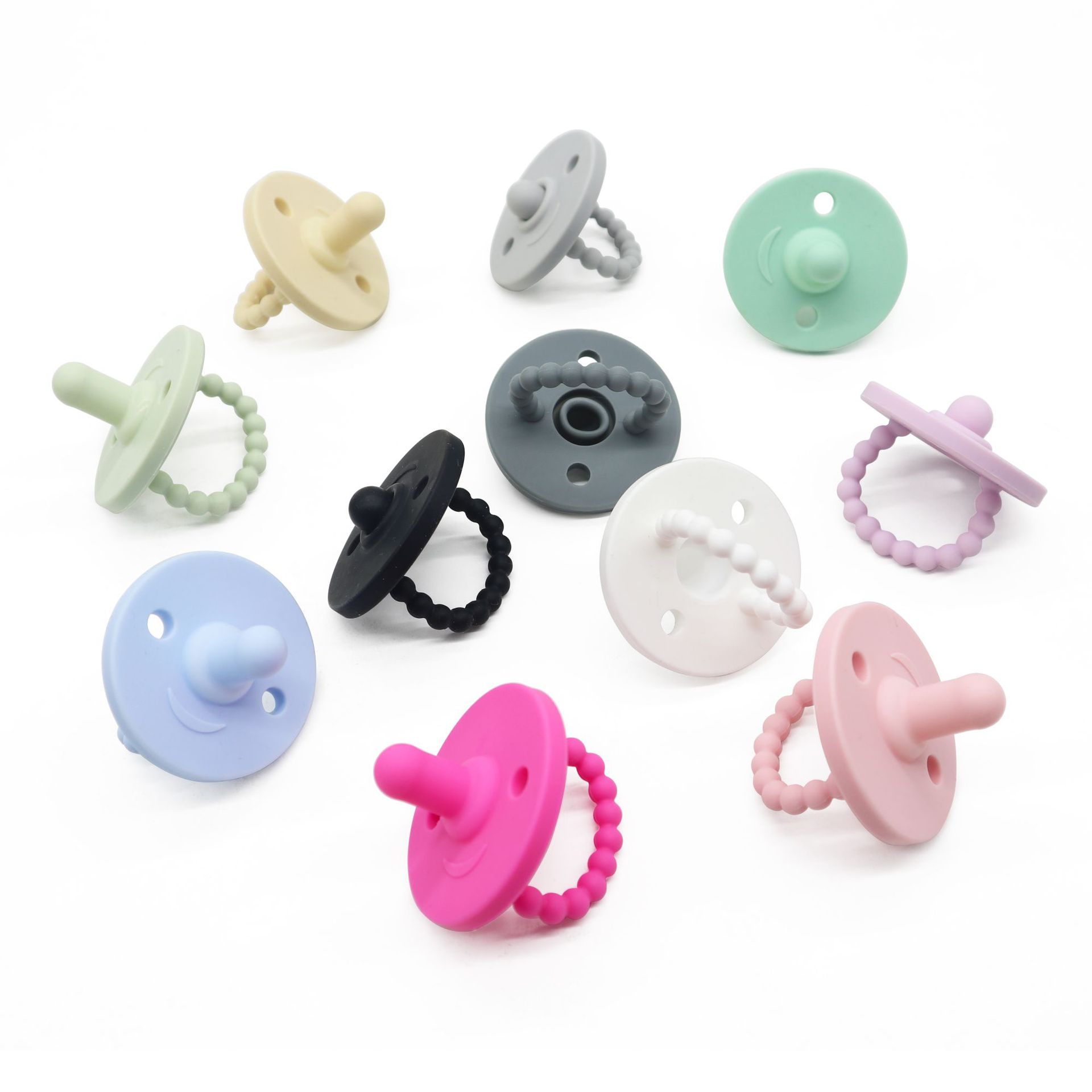 11 Colors Baby Pacifier Teether Soft Silicone Teether Nipple Soother Infant Nursing Chewing Toys for Baby Feeding RN8067-image-633815371