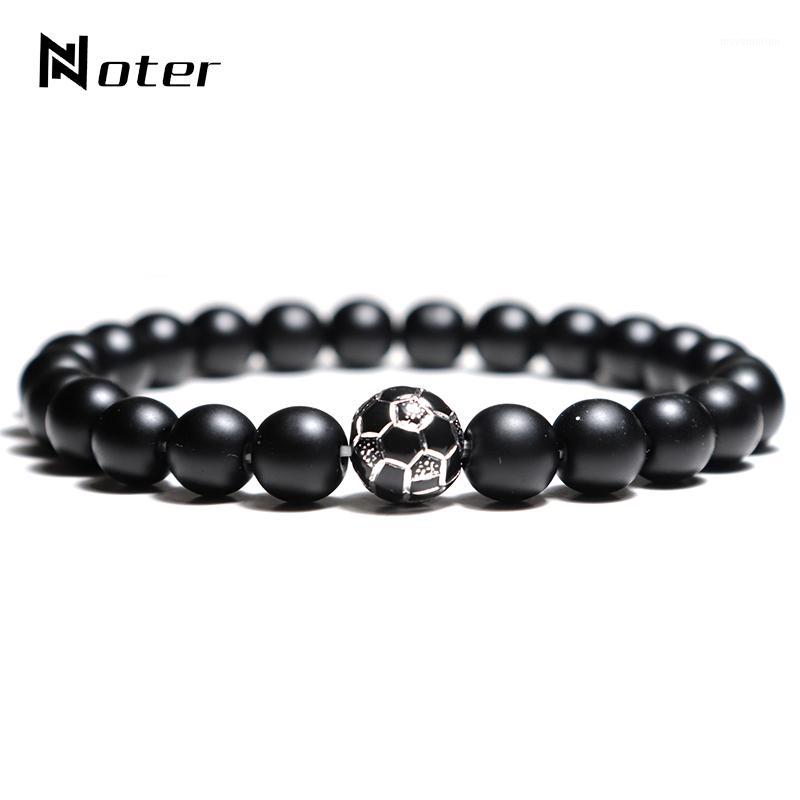 

Noter Men Stone Bracelet Creative Football Strand Braslet Minimalist Onyx Beads Brazalete Homme Accessories Moda Masculina Gift1