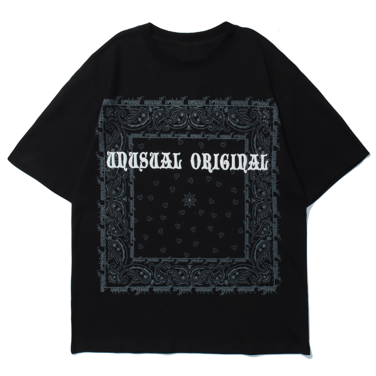 

New Hip Hop t Shirt Men Women Streetwear Cashew Flowers Printed Harajuku Short Sleeve Shirts 2021 Loose Cotton Tops Tees Mens Summer Pod5, Black