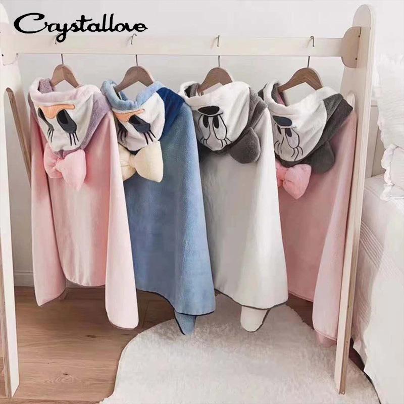 

CRYSTALLOVE Cartoon Pattern Ears Small Fresh Children Family Bath Towel Soft Cloak Kawaii Water-Absorbing Bathing Clothes