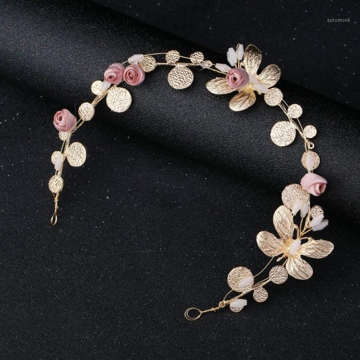 

Women Headband Goddess Leaf Flower Hair Crown Head Piece Gold Band Bridal Leaf Hair Accessory goddess fashion headband chain new1