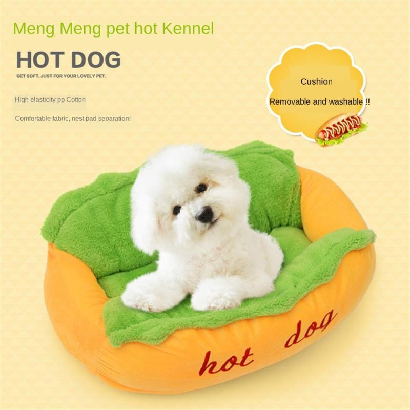 

Funny Hot Dog Bed for Cats Dogs Winter Warm Puppy Lounger Kennel Soft Cute Kitten House Pets Sleeping Mat Pet Dog Cozy Nest, As picture shows