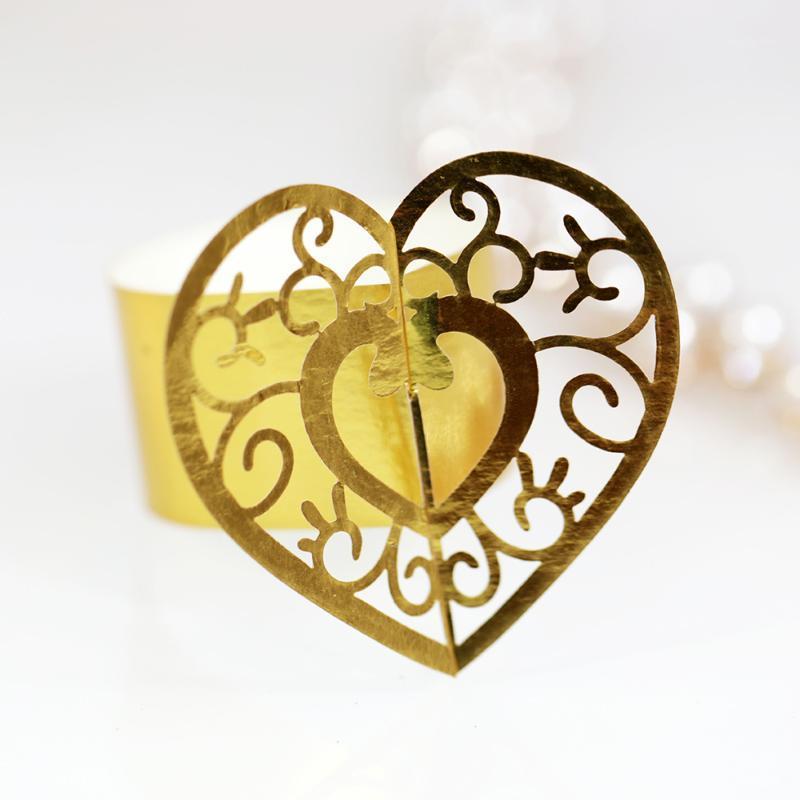 

50pcs Heart Napkin Rings Lace Towel Paper Buckle Wedding Banquet Festival Table Decoration Napkin Loop Ring Party Supplies1
