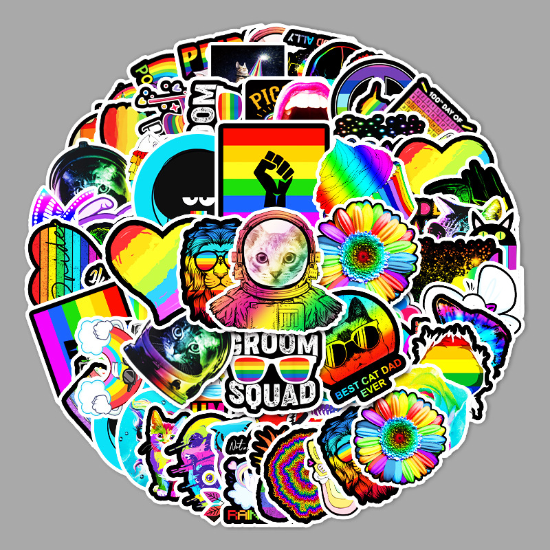 3 Sets = 300PCS Color Graffiti Cartoon Stickers Computer Car Scooter Motorcycle Water Cup Stickers-image-603161663