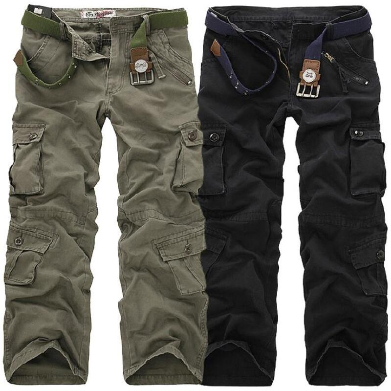 

2020 Men Outdoor Hiking Pants Sport Camping Skiing Climbing Trousers Cargo Long Pants Warm Casual Tactical Trousers, Black
