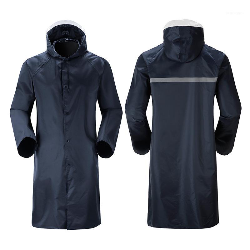 

High Quality Men Rain Coat Reflective Strip Zipper Long Raincoat Waterproof Rainwear At Outdoor Rain Tools YY0641