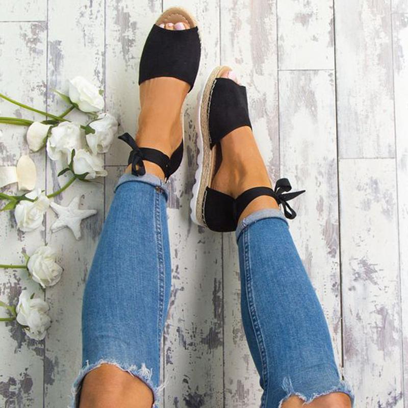 

Women Shoes Ankle Strap Lace Up Women's Shoes Straw Sandals Ladies Female Wedge Shoe Espadrilles Platform scarpe donna D30, Khaki