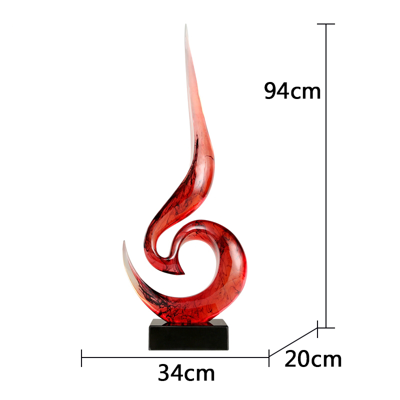

Abstract and simple transparent resin sculpture room office building hotel teahouse decoration home living room glare ornaments