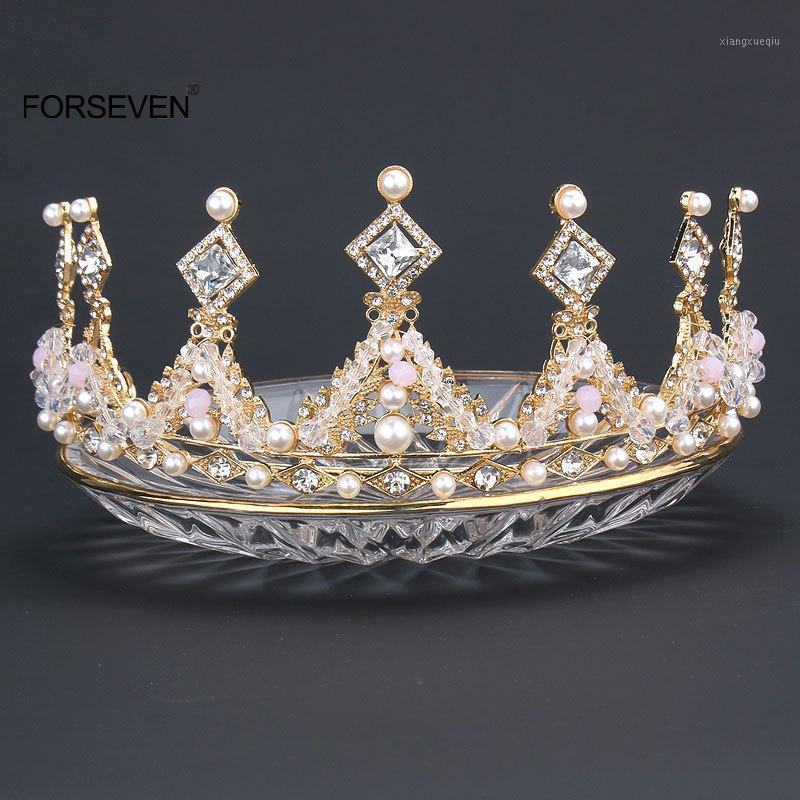 

Hair Clips & Barrettes Vinatge Royal Crown Hoop Glittery Rhinestone Beaded Tiaras Adjustable Alloy Accessories For Kids Girls Women SL, Golden;silver