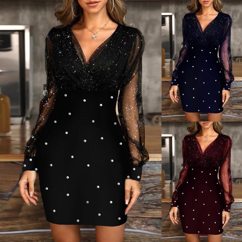 

2021 New Summer Women Vestidos Sequins Sexy Female Dress Black Retro Elegant Party Culb Dress Vestidos, We