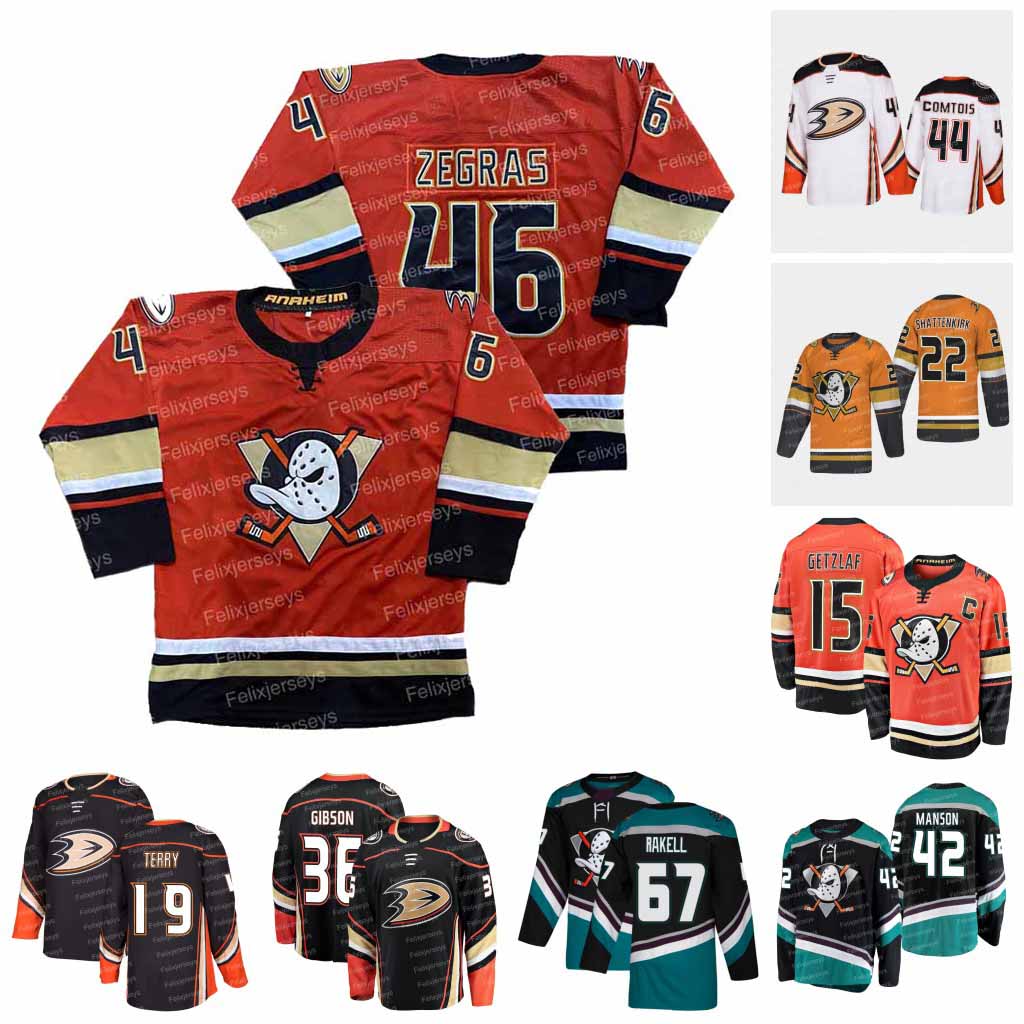 

46 Trevor Zegras Jersey Troy Terry Ryan Getzlaf Sonny Milano Kevin Shattenkirk Cam Fowler Isac Lundestrom Adam Henrique Drysdale Hampus Lindholm Rickard Rakell, Black golden edtion