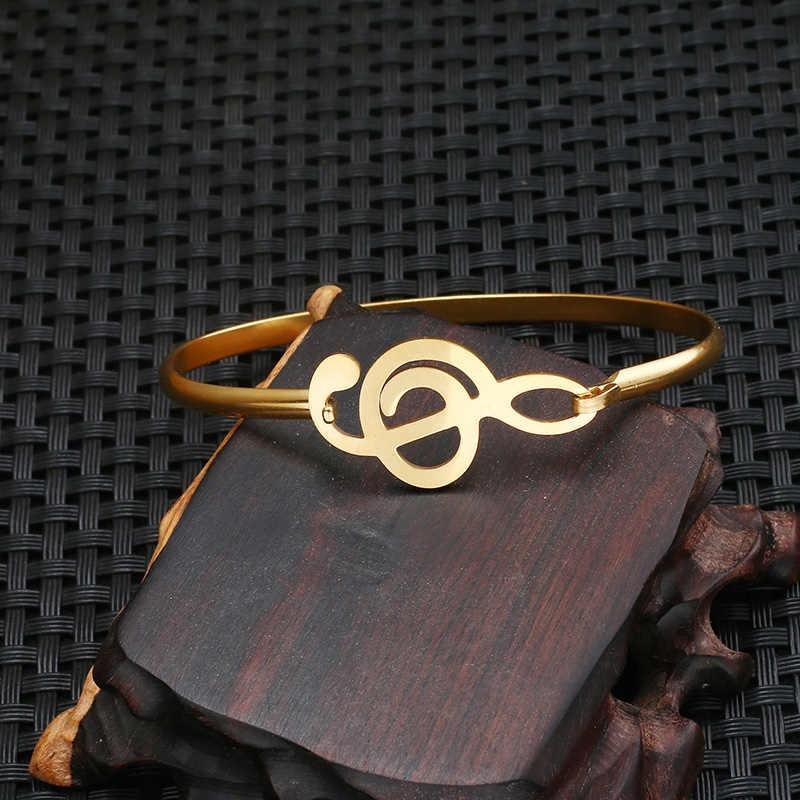 

2020 fashion jewelry vintage Stainless Steel violin butterfly bracelets for women charm Music Symbol bracelets & bangles jewelry