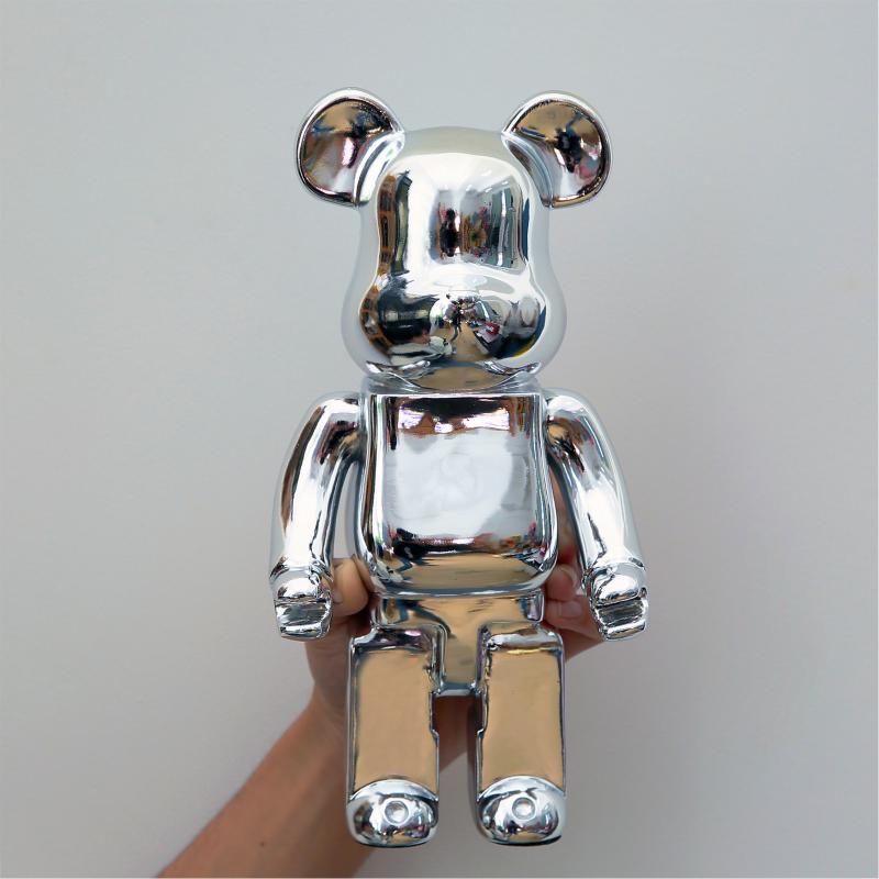 

28Cm Bearbrick 400% Be@rbrick Gloomy New Year's Gift Home Decoration Tide Play Model Plating Resin Electronic Games Kids Toys