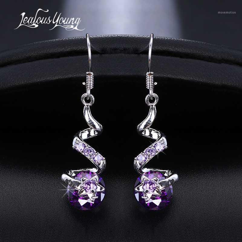 

Fashion Round Zircon Long Hoop Earrings with White Gold Color Cubic Zirconia Personality Party Earings Jewelry Accessories1